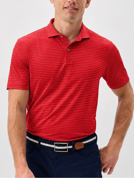 johnnie-O Other - Johnnie-O Beau Performance Jersey Polo Red White Stripe UPF 50 Shirt Size XL